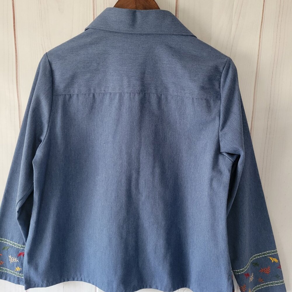 BonWorth Vintage 90’s Embroidered Long Sleeve Blue Denim Button Down Shirt EUC - Picture 6 of 10